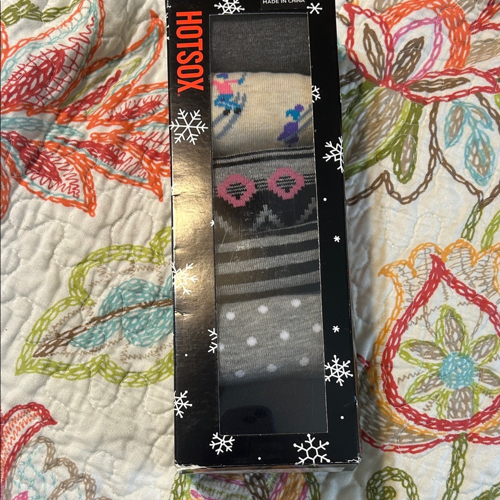 Hot Sox woman’s Fun Patterned Socks - Gray, Pink, Black